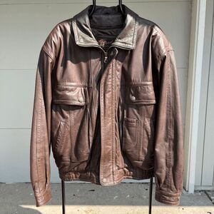 Reed Sportswear Leather Aviator Bomber Thermal Coat - L42 Vintage 80s